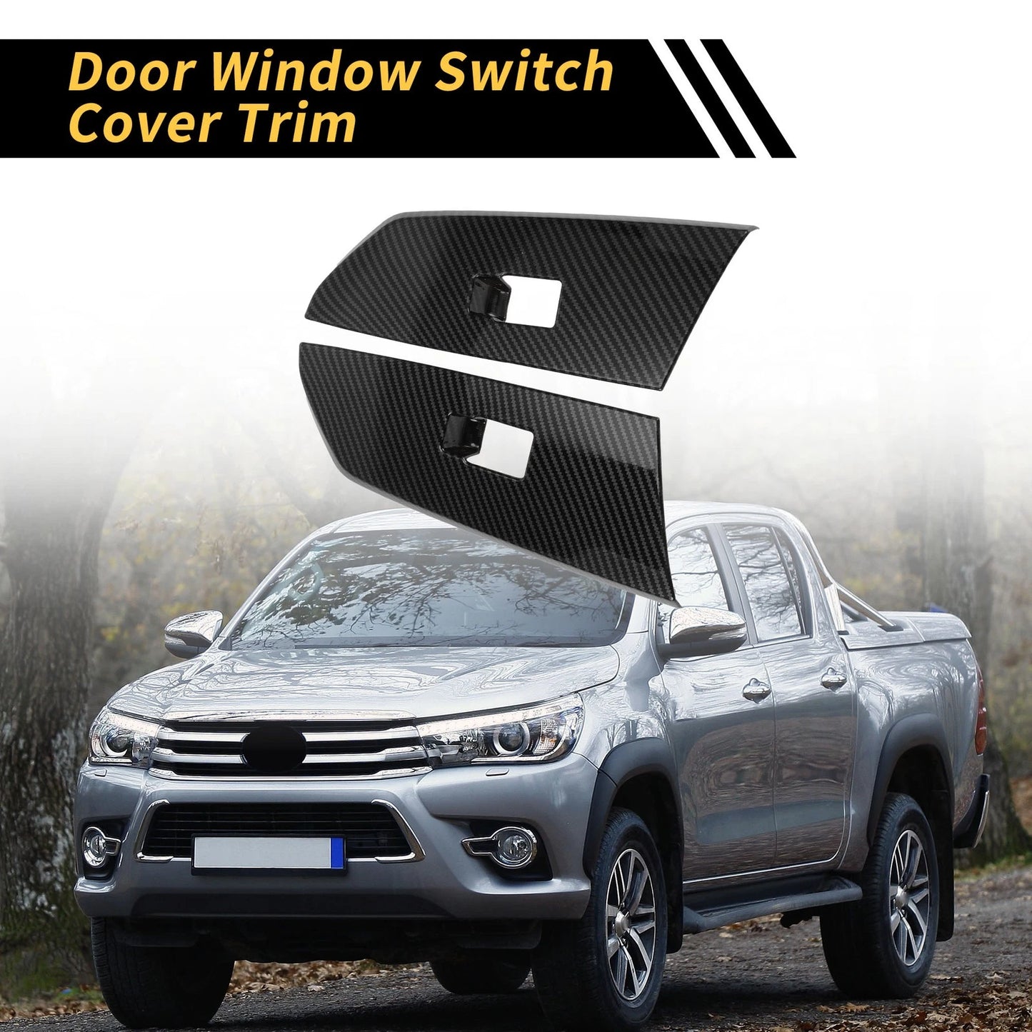 Carbon Fiber Door Window Switch Panel Cover Set for Toyota Tundra (2014–2021)