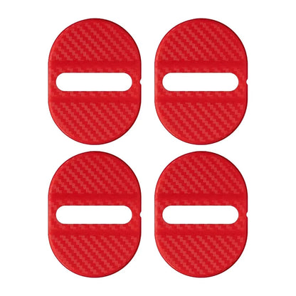 4pcs Carbon Fiber Car Door Lock Covers for Anti-Rust Protection