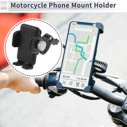 Phone Mount Holder 4.7-7.2" Nylon Fiber Black for Motorcycle