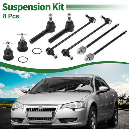 8pcs Front Suspension Kit Tie Rod End Sway Bar Link Ball for Volkswagen Routan