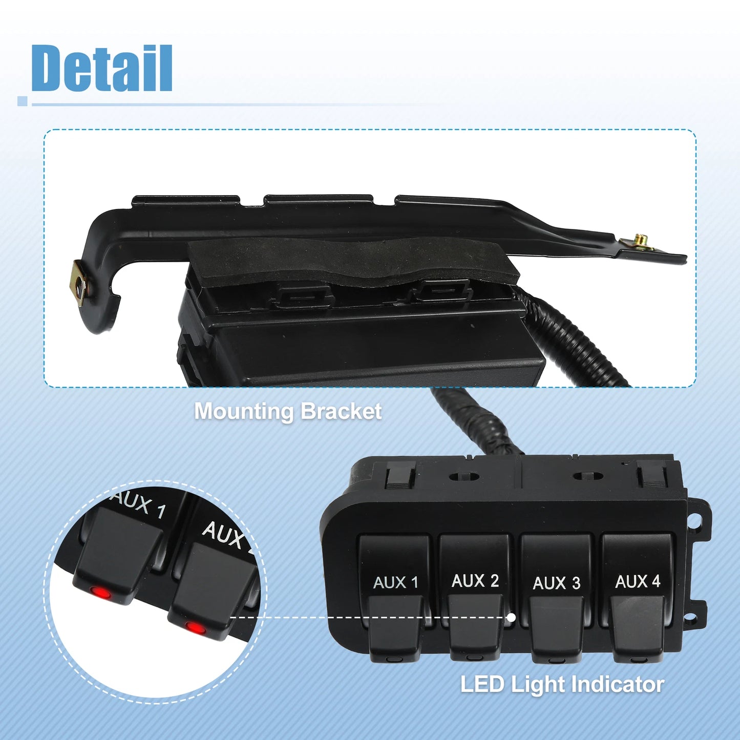 In-Dash Auxiliary Upfitter Switch Panel for Ford F250 F350 (2005-2007)