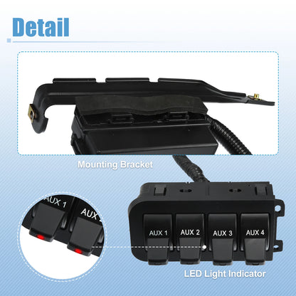 In-Dash Auxiliary Upfitter Switch Panel for Ford F250 F350 (2005-2007)
