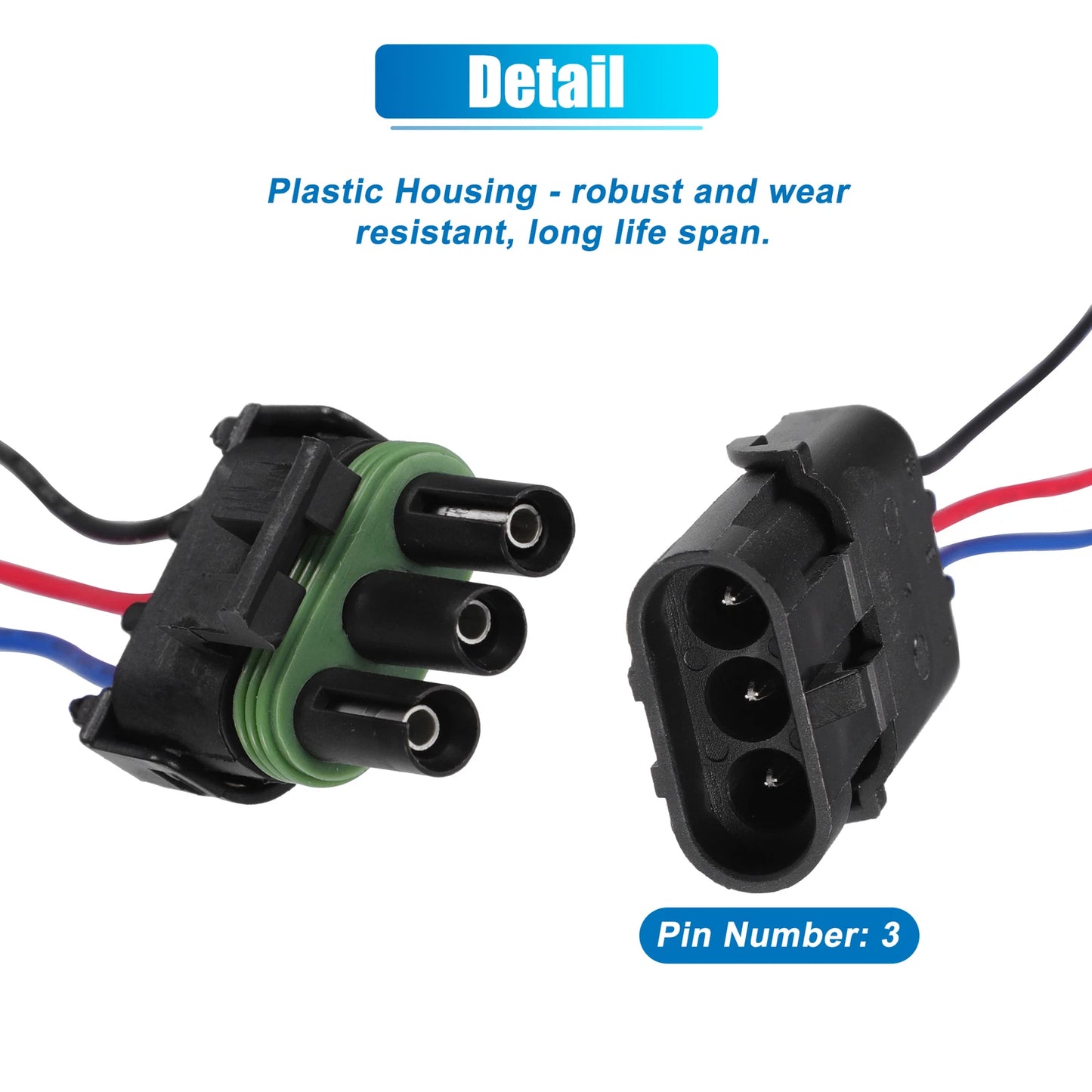 3 x Car 3-Pin Male/Female Triple Shroud Connector Plug for BMW (2010-2015)
