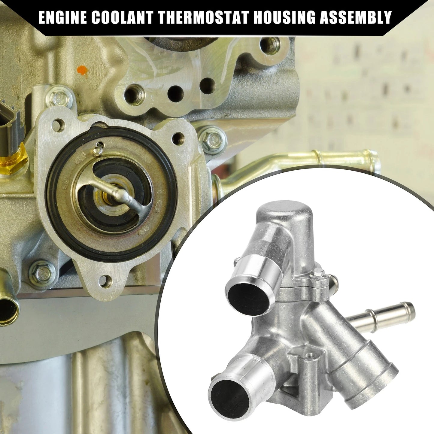 Engine Coolant Thermostat Housing for Ford Edge (2011-2018) Aluminum