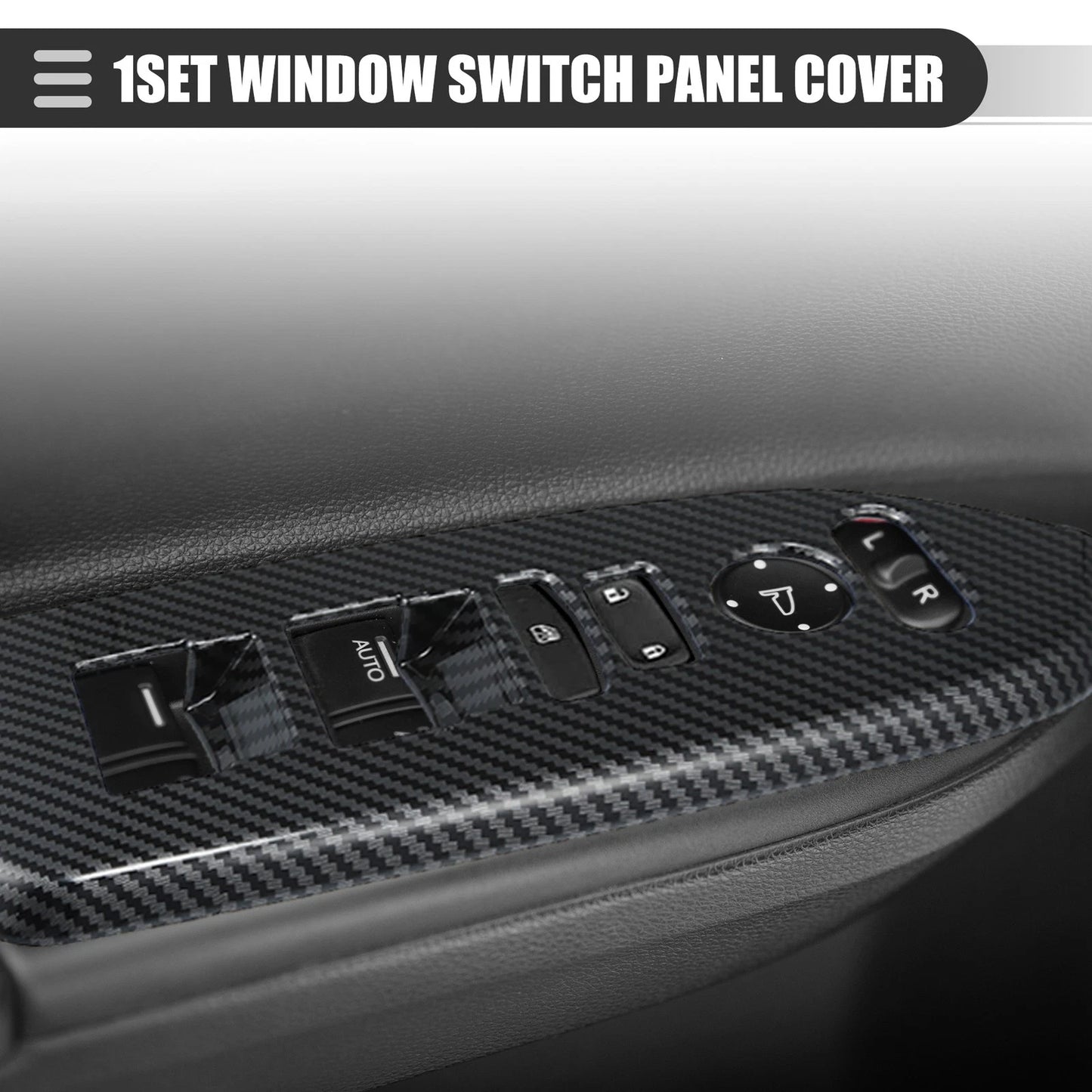 Window Switch Panel Cover Trim for Honda CRV 2017-2022 Carbon Fiber