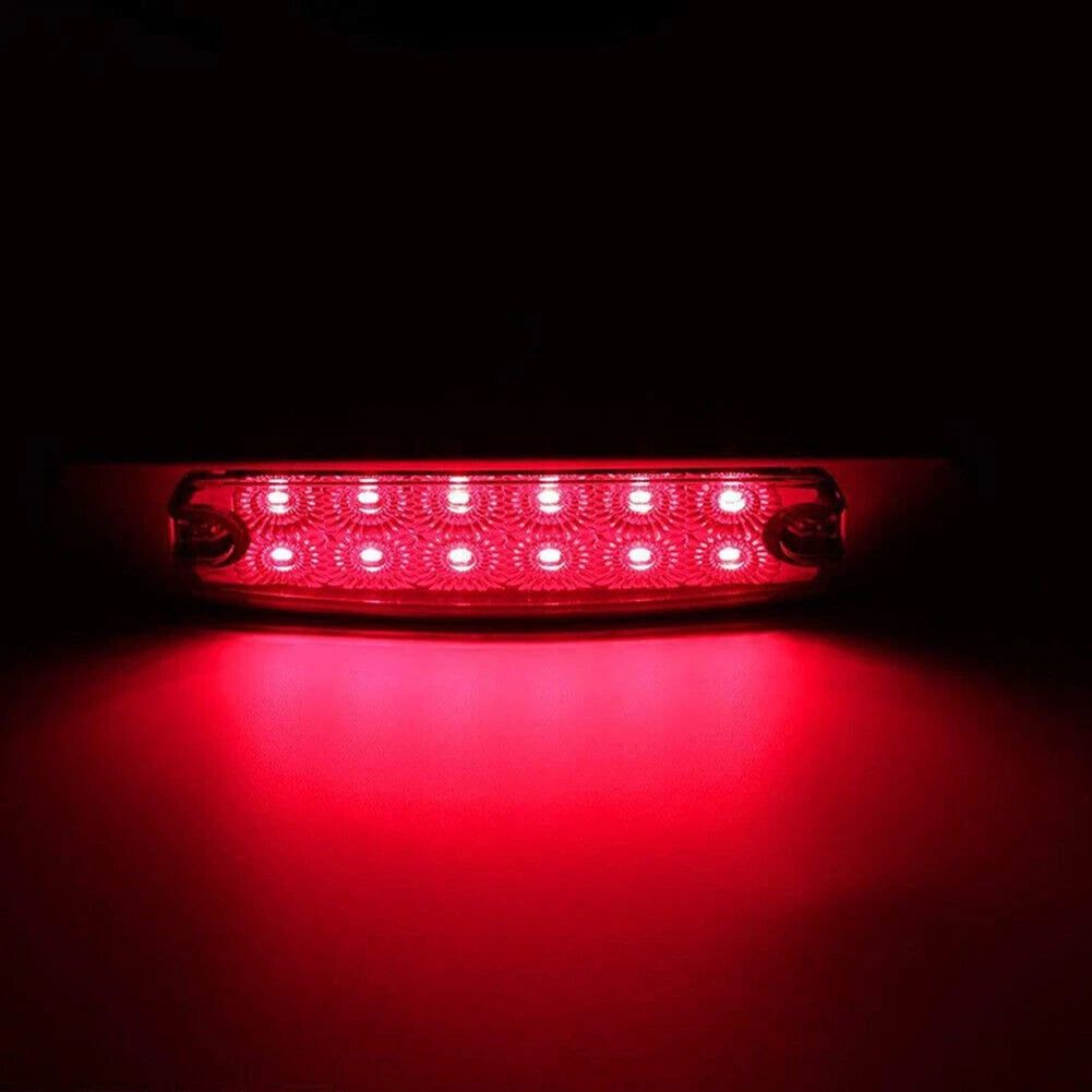 4 x 12 LED Sealed Side Marker Clearance Lights for Trailer (Red & Amber)