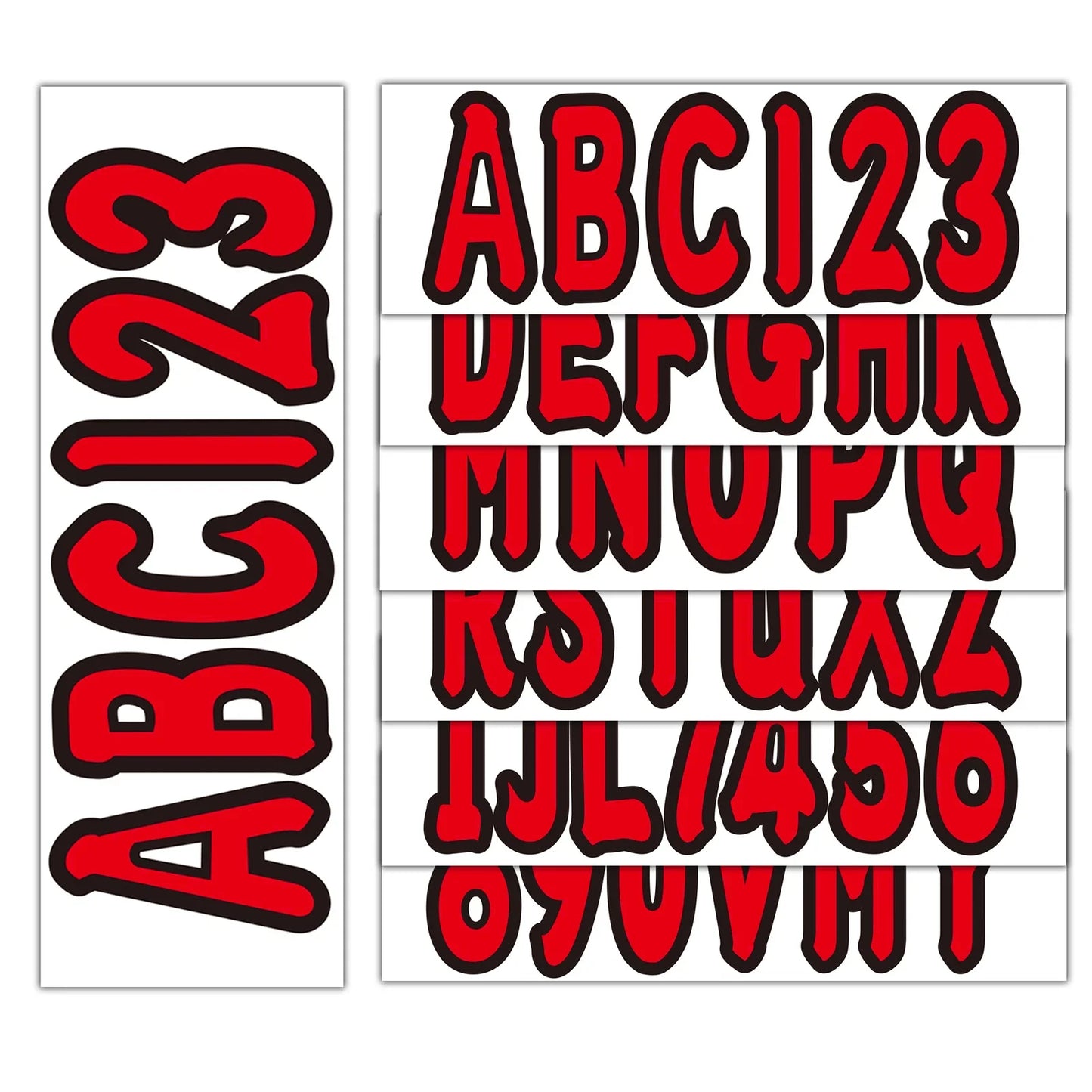 Boat Numbers & Letters Decal Sticker Set A-Z 0-9 Red for Boats & PWC