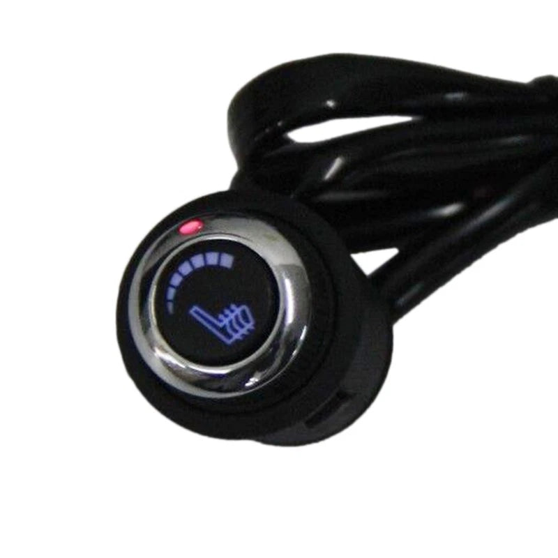 2 x Round Hi-Lo 6 Level Car Seat Heating Pad Button Switch Kit for Universal Cars
