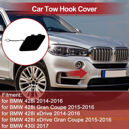 Rear Bumper Tow Hook Cover for BMW 428i (2014-2016) - Black 1 x Piece