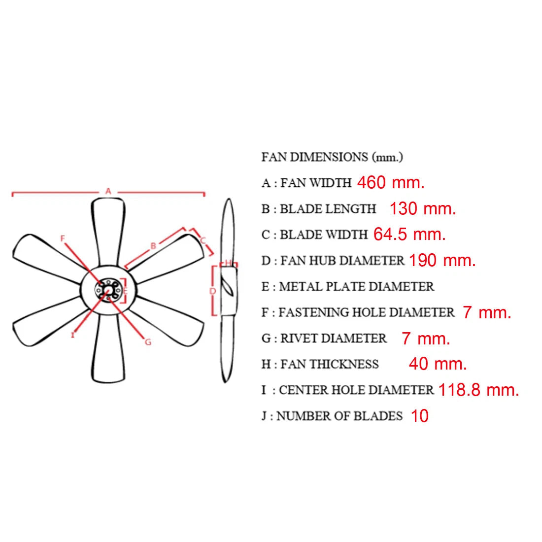 Cooling Fan Blade 3.0L for Toyota Hilux
