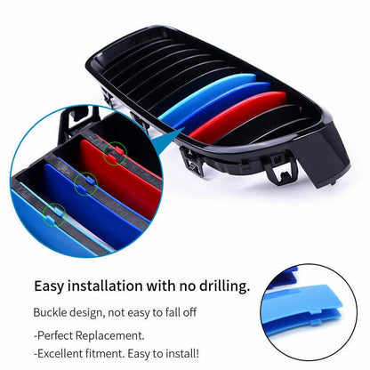 Front Grille Cover Strips for BMW 5-Series F10 F18 (2010-2017)