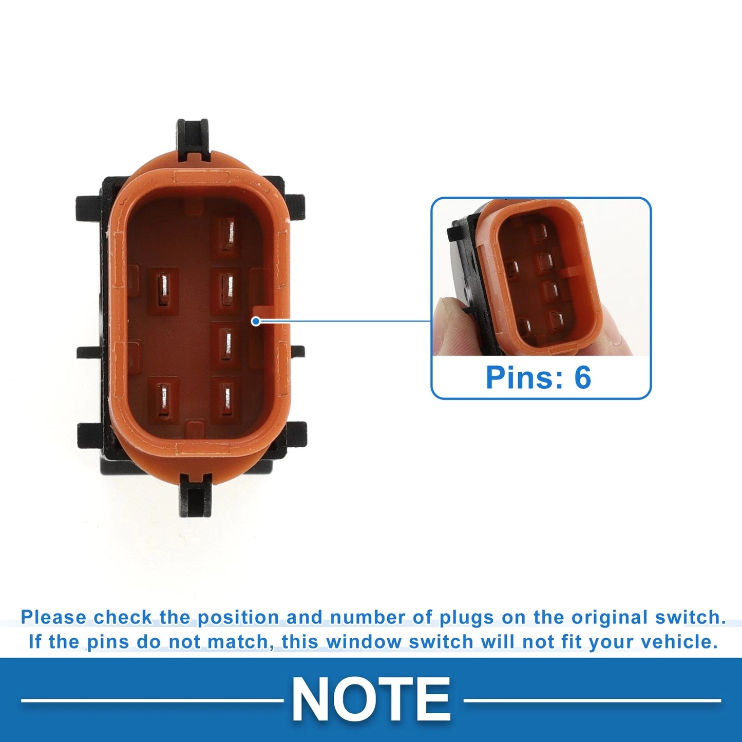 Rear Passenger Side Window Switch for Ford Escape, Focus, Transit (2013-2023)