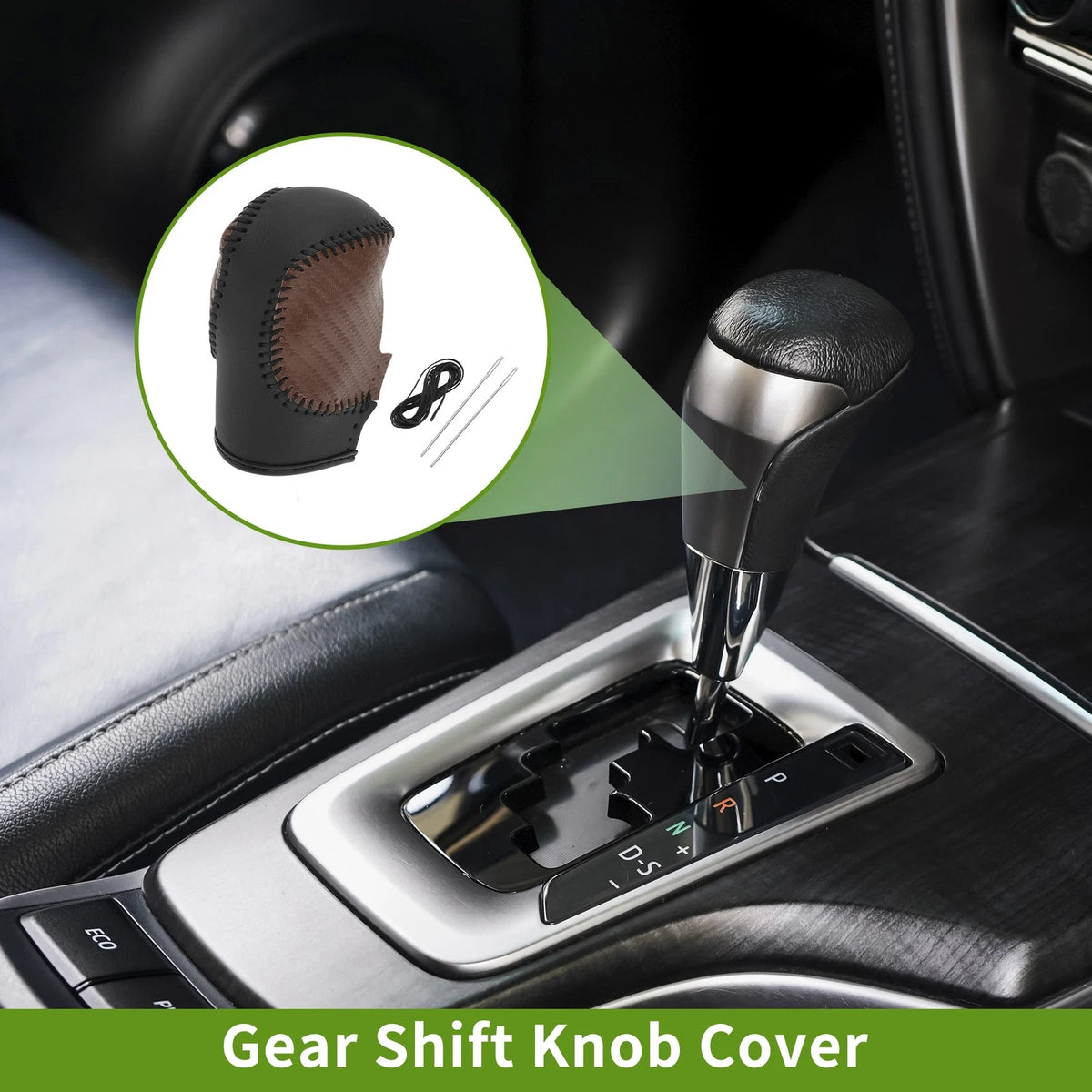 Brown Carbon Fiber Gear Shift Knob Cover for Honda Civic