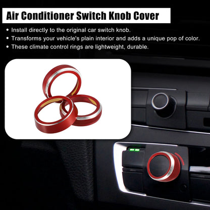 3 x Car Air Conditioner Switch Knob Cover Rings for Suzuki JB64W JIMNY (2018-2023)