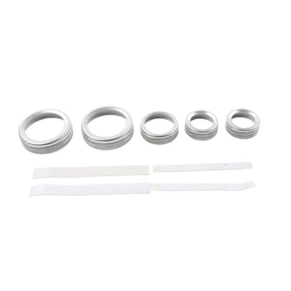 5 x Silver AC Headlight Radio Switch Knob Rings for Ford Maverick (2022-2023)