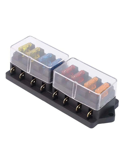 Compact 8 Way Fuse Box Holder LED Circuit for Car
