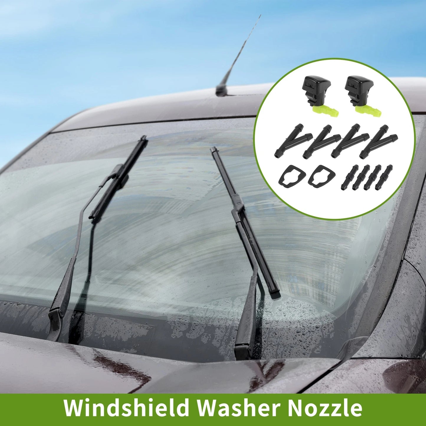 Windshield Washer Nozzle with Hose Connector for Chrysler (2011-2016)
