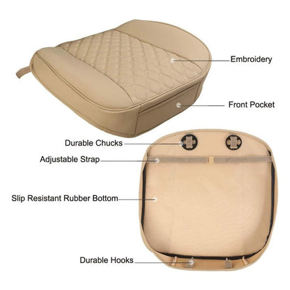 Beige PU Leather Car Seat Cushion Covers for Various Models