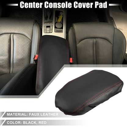Kia Optima Center Console Armrest Cover 2016-2020 Black Red Stitches