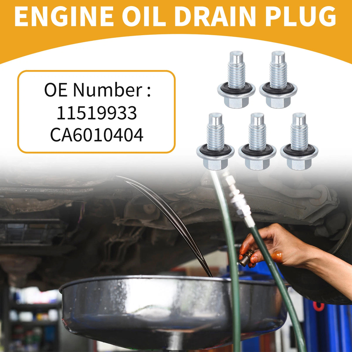Oil Drain Plug Pan Thread Repair 5 x for Buick Metal Silver Tone
