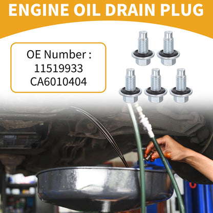 Oil Drain Plug Pan Thread Repair 5 x for Buick Metal Silver Tone