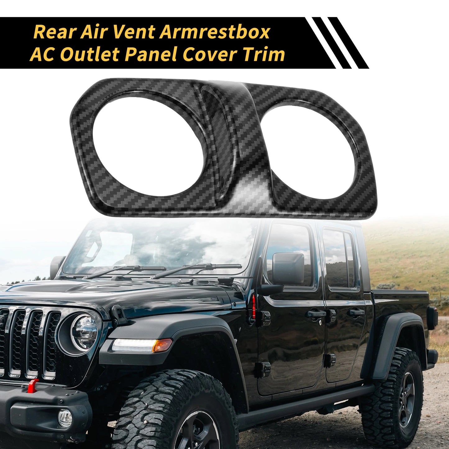 Rear Air Vent AC Outlet Panel Cover for Jeep Carbon Fiber Black