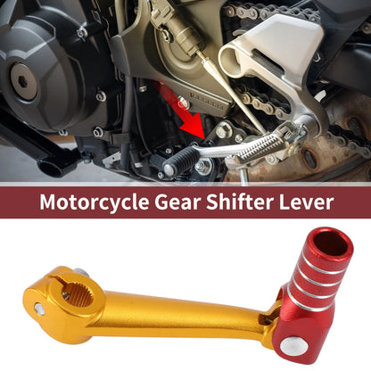 Folding Motorcycle Gear Shifter Lever Gold Tone Red Silver Tone for Bosuer M5