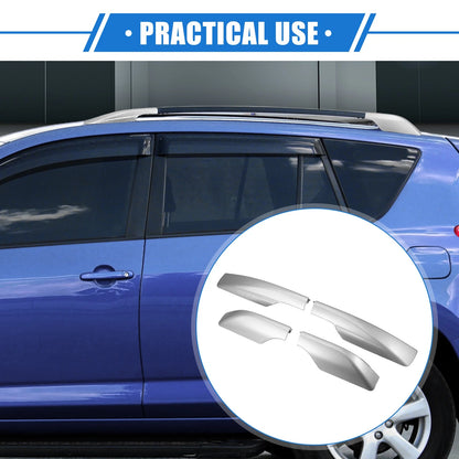 4 x Car Roof Rack Side Rails End Covers for Toyota RAV4 (2006-2012) Silver Tone