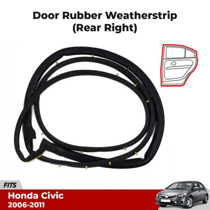 Door Rubber Seal Weatherstrip Rear RH Fits Honda Civic FD 4D Sedan 2006-11 D06