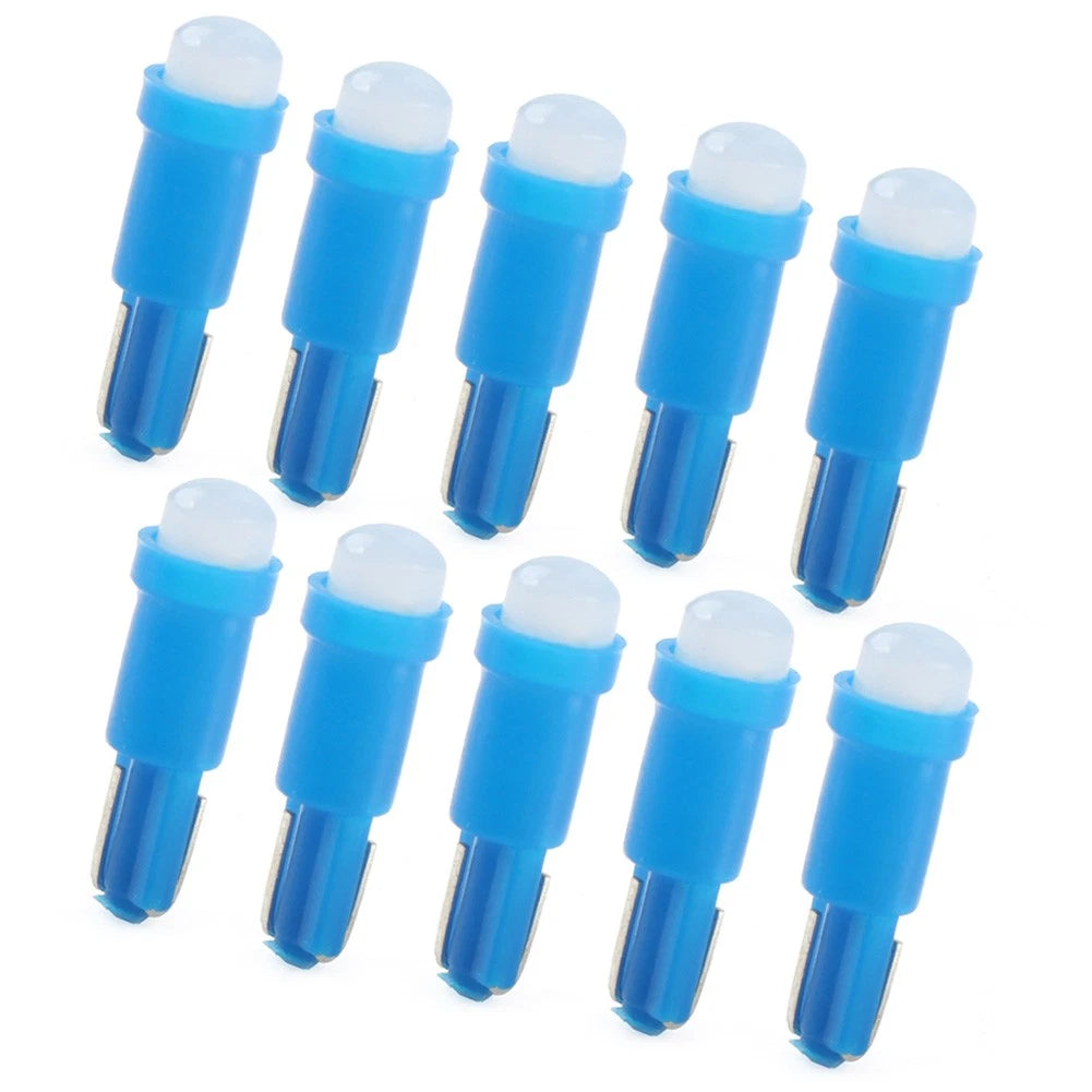 10 x T5 LED Blue Light Indicator Bulbs for Car Dashboard Gauge