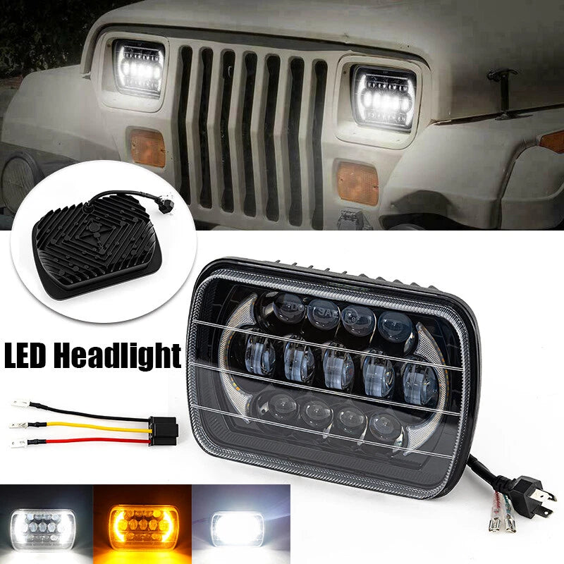 5x7" 7x6 LED Headlight Hi/Lo DRL for Ford E-100 E-150 E-250 E-350 Econoline