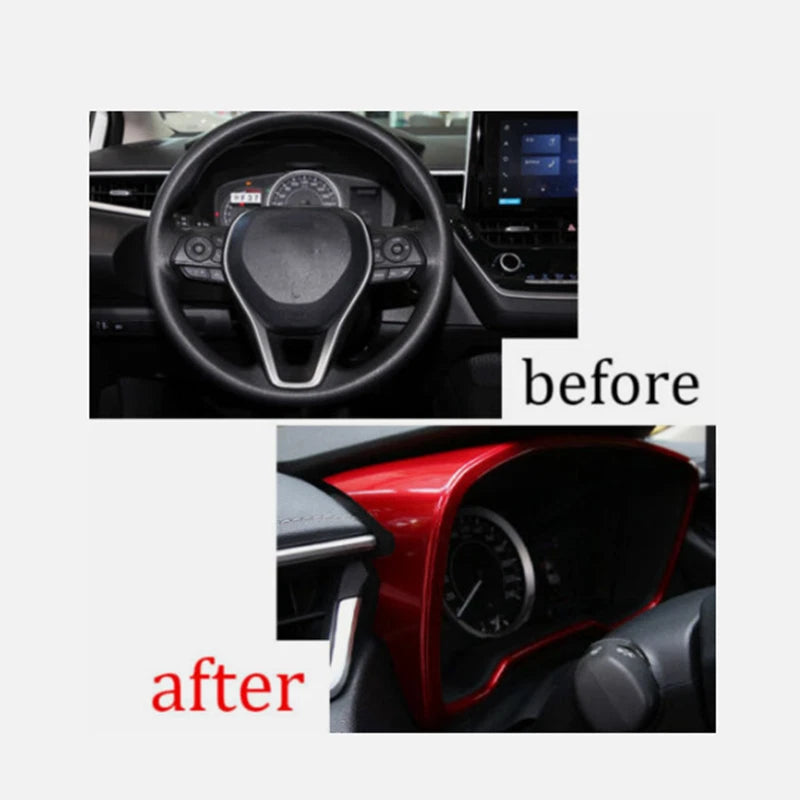 Red Dashboard Frame Cover Trim for Toyota Corolla Hatchback (2019–2023)