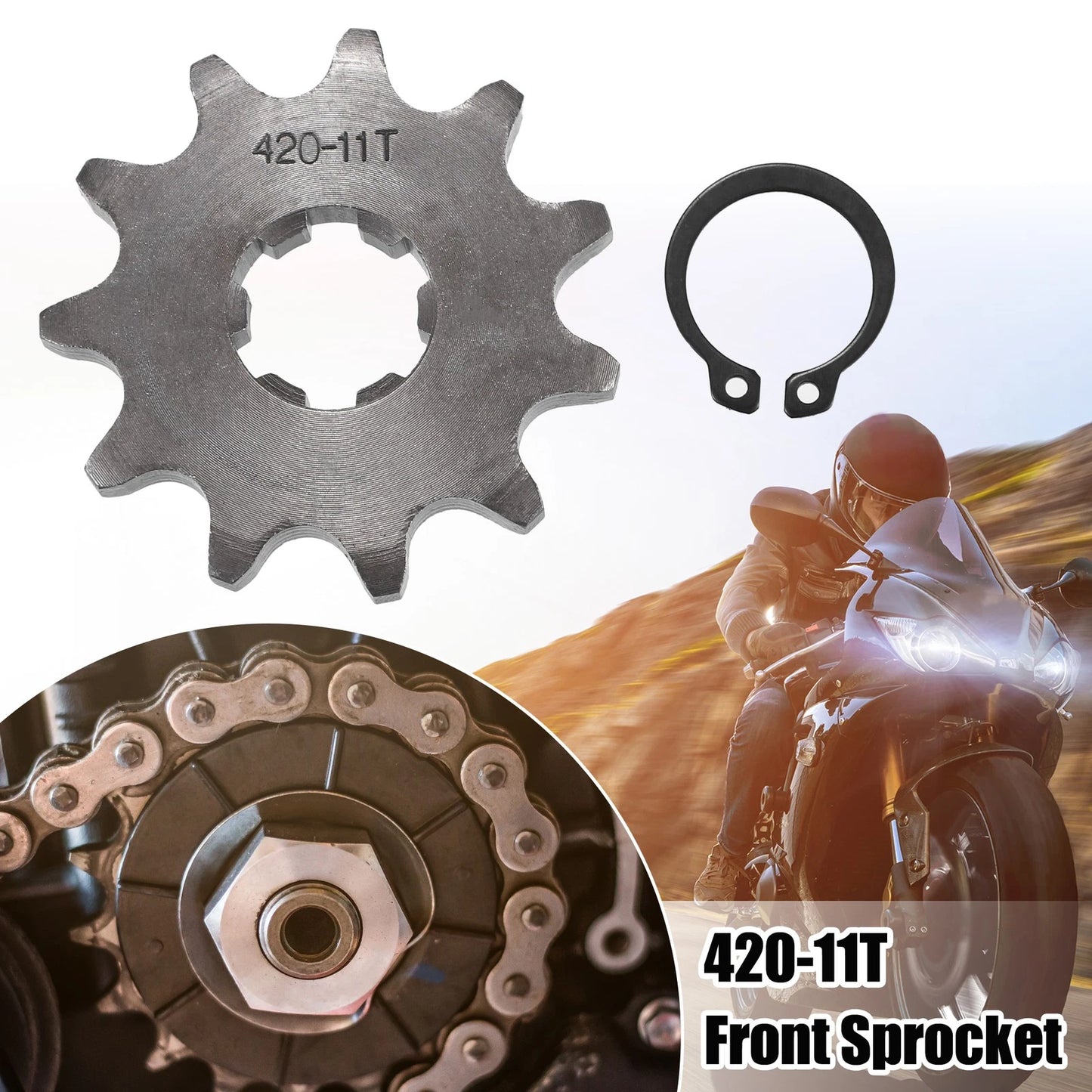 Set 420 11T 17mm Front Engine Sprocket for Dirt Bike Mini Bike