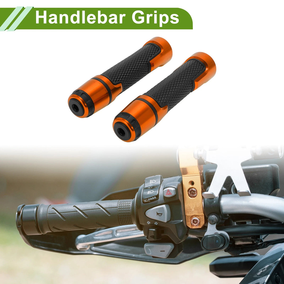 Grips 7/8 22mm Motorcycle Hand Grips Cover Aluminum Orange for Make Model