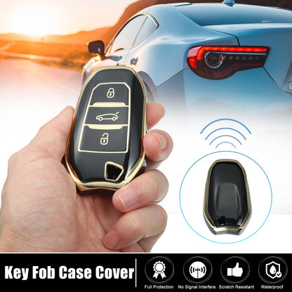 Silicone Key Fob Case Cover for Peugeot 3008 5008 (2017-2020) Black