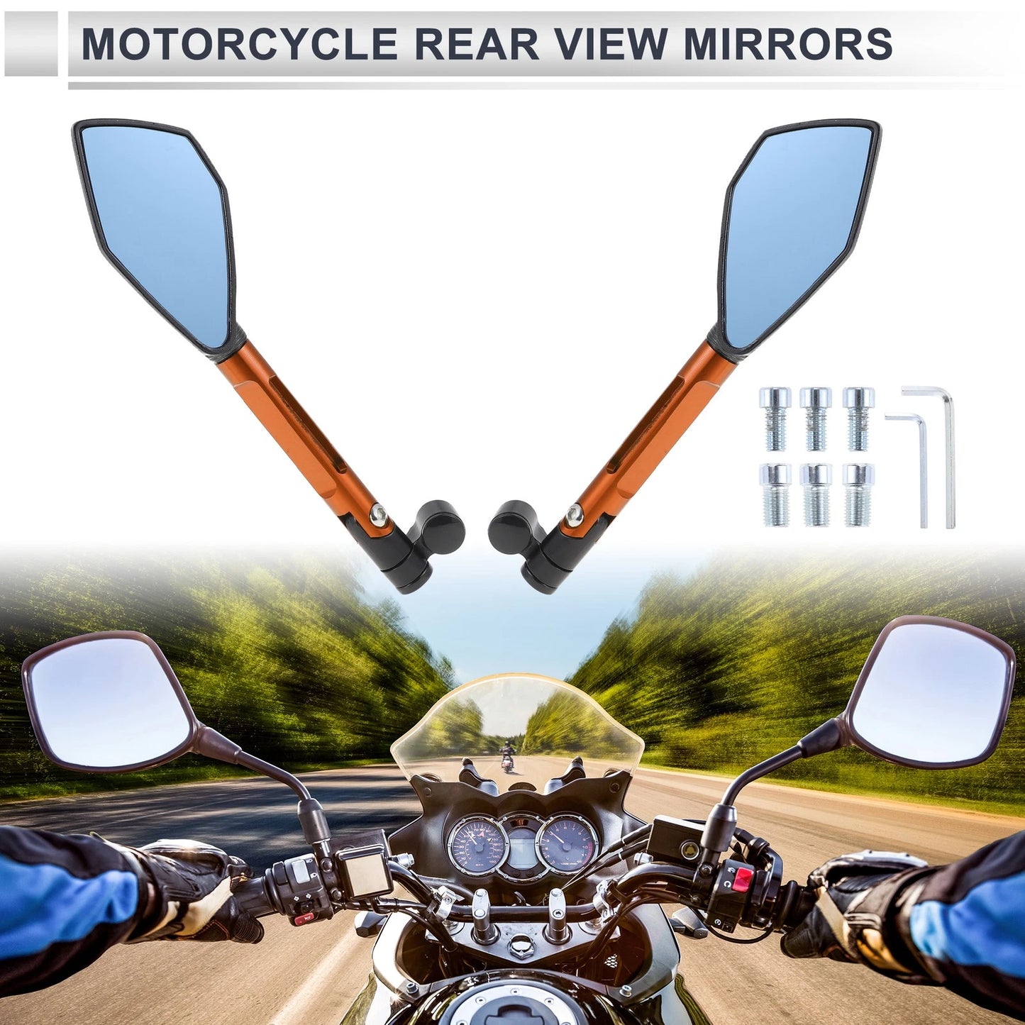Rear View Mirrors 1 Set for M8/M10 Motorcycle