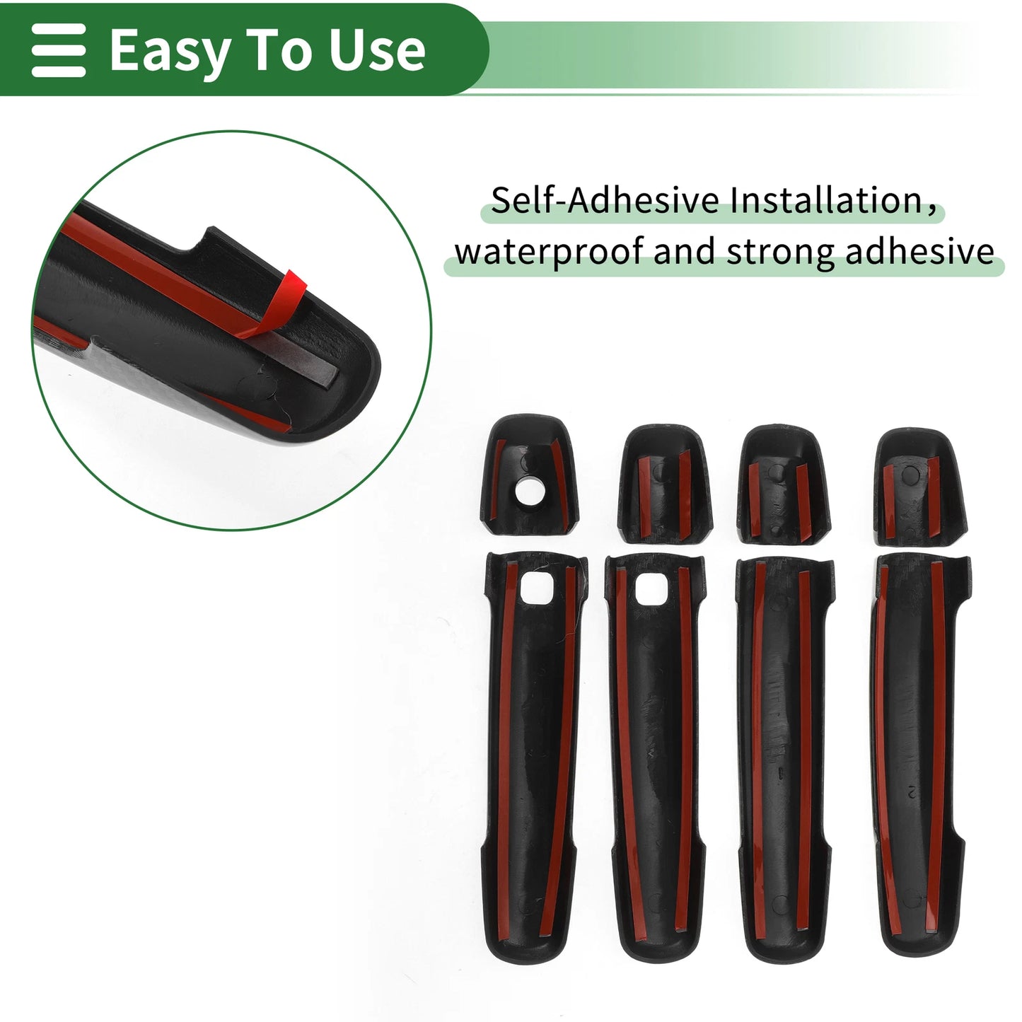 Carbon Fiber Black Door Handle Cover Trim for Suzuki Swift Vitara S-CROSS