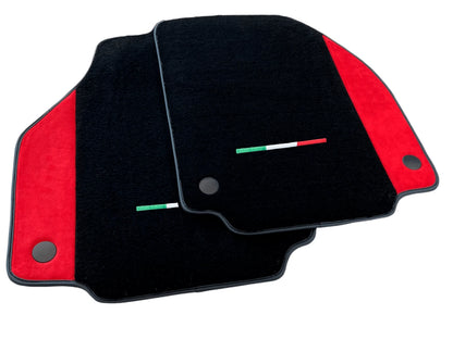 Red Alcantara Leather Floor Mats for Ferrari 458 Italia (2010-2015)
