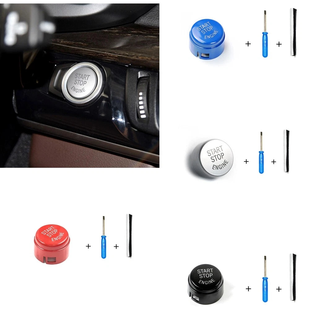 1x Black Start Stop Engine Button Cover for BMW 1/2/3/5 Series X3 X5 X6 (2000-2023)