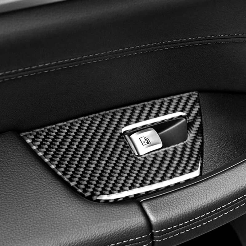 Carbon Fiber Door Window Switch Buttons Cover Trim Fit For BMW X3 X4 2018-2021