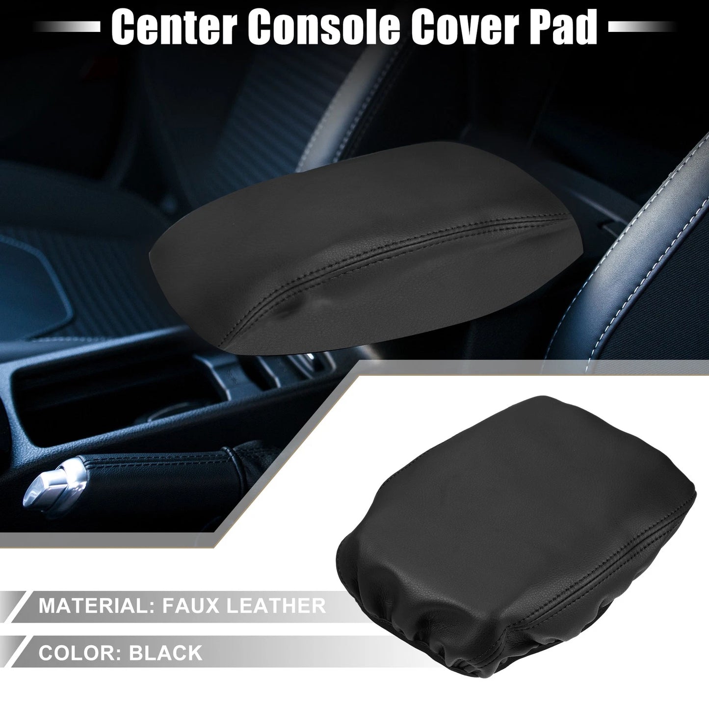 Armrest Cover Pad for Mitsubishi Outlander 2022-2023 Faux Leather Black