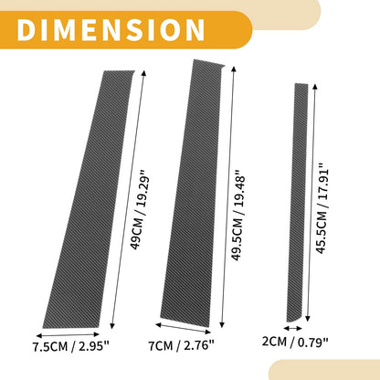 6 x Car Pillar Window Trim Covers for Honda CR-V (2002-2006) Black Carbon Fiber