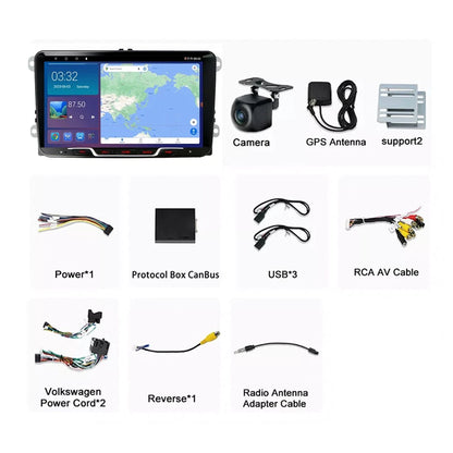 9 Inch CarPlay Android 13 Head Unit for Volkswagen Polo (2010-2014)