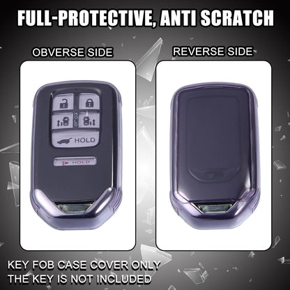 Key Fob Remote Control Cover TPU Shell for Honda (Translucent Purple)