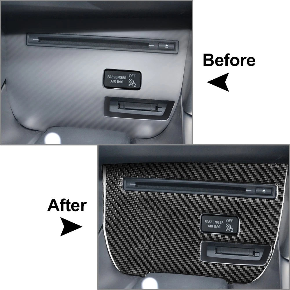 Central Console CD Panel Cover Trim for Nissan GTR R35 (2008-2016) Black
