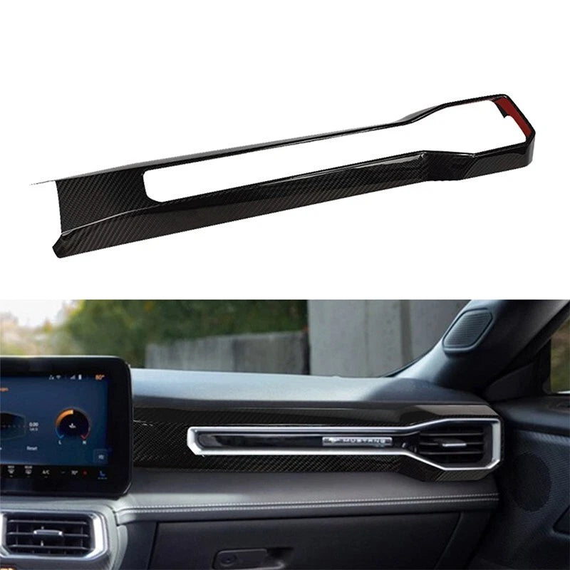 Dry Carbon Fiber Console Dash Vent Door Panel Cover Kit for Ford Mustang 2024+