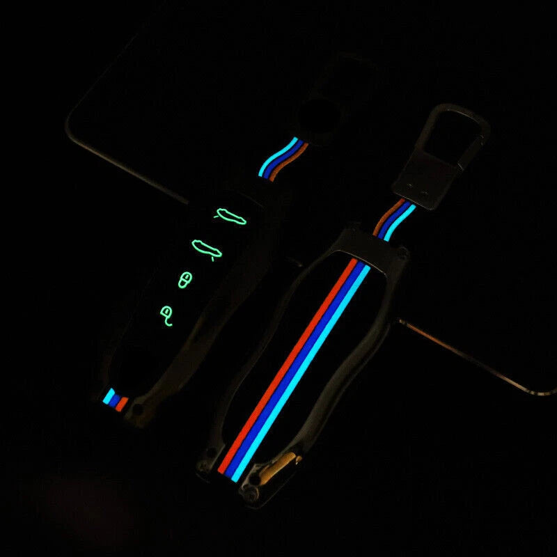 Luminous Metal Car Key Fob Case Cover for Porsche Cayenne Macan Panamera 911
