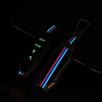 Luminous Metal Car Key Fob Case Cover for Porsche Cayenne Macan Panamera 911