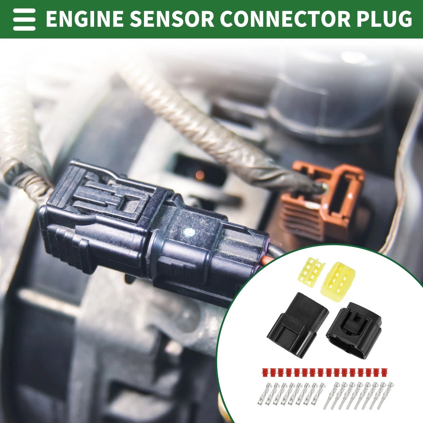 8 Pin Engine Sensor Connector Plug for Ford - 1 Set (Compatible with Various Years)