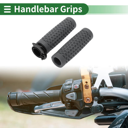7/8" 22mm Hand Grips Cover Kit TPU Dark Gray for Motorcycle